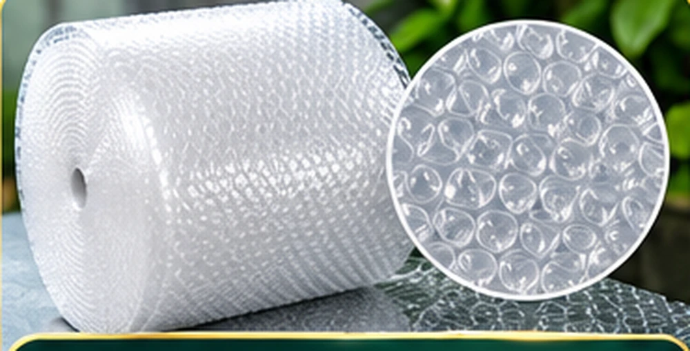 Transparent bubble wrap cushioning for protective packaging